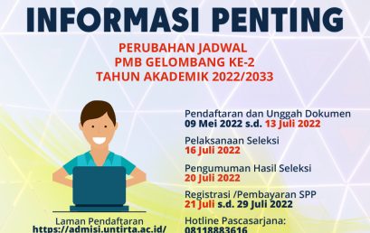 Perubahan Tanggal Untuk PMB Pascasarjana Untirta Gelombang Ke-2 Tahun 2022/2023